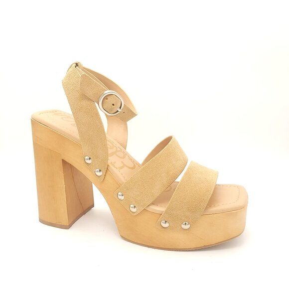 NEW Sam Edelman Rosalind Sandals Women 10.5 Beige Suede Boho Retro Cottage Chic - Picture 1 of 10
